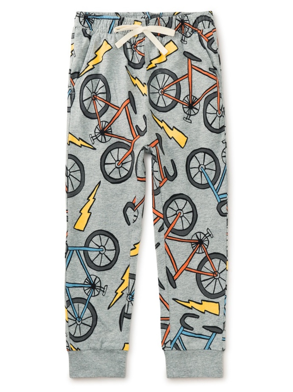 Tea Collection Kids Everyday Pull-On Jogger Pants Gray Bike Lightning Bolt. 5.